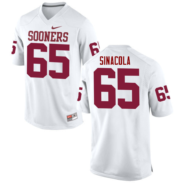 Men Oklahoma Sooners #65 Mario Sinacola College Football Jerseys Game-White